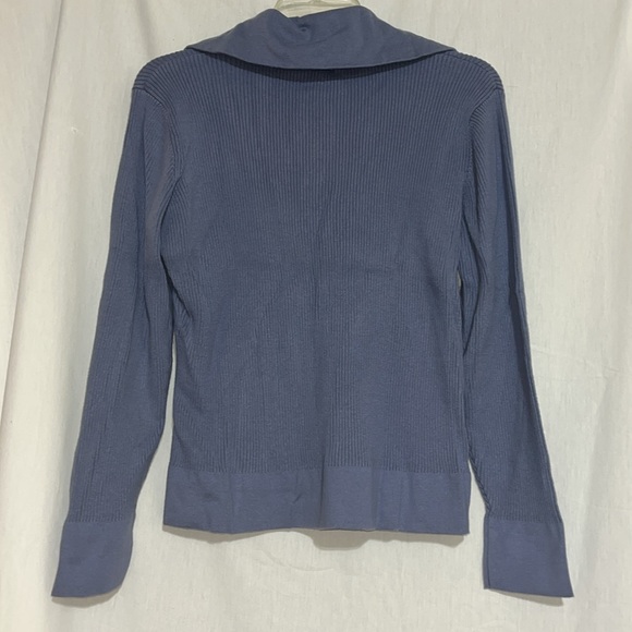 Women’s Massini ribbed v-neck button collar sweater size large - Picture 4 of 9